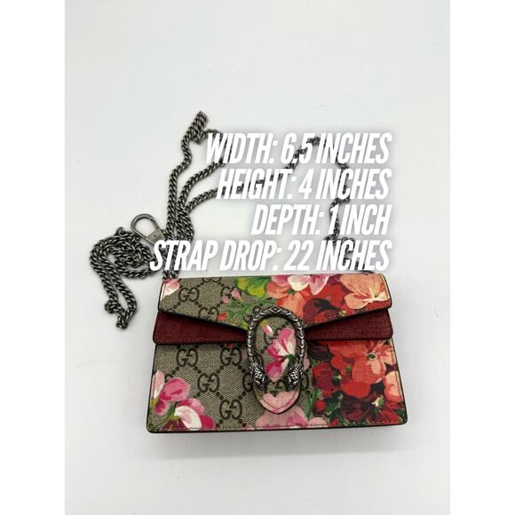 Gucci  GG Supreme Monogram Blooms Super Mini Dionysus Shoulder bag*Dry Rose - Picture 3 of 16